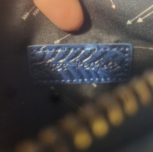 Free People Blue Embossed Fringe Bag. - Picture 14 of 14